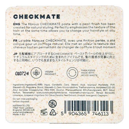 Pâte flexible Hairmate Check Mate 75 g -Cires, onguents et gommes -Hairmate