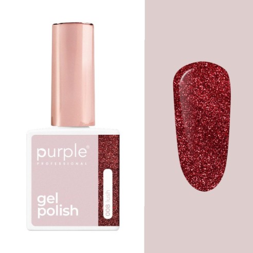 Gel Polish P.008 Lush Glitter -Semi permanent nail polishes -Purple Professional