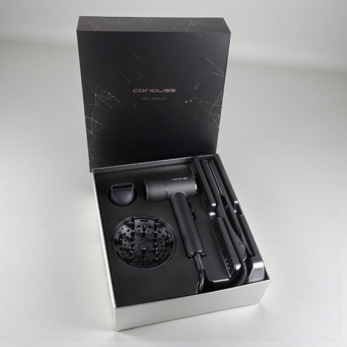 Kit Corioliss Plancha C5 + Secador Apolo Black Chrome Soft -Planchas para el pelo, Tenacillas y Rizadores -Corioliss
