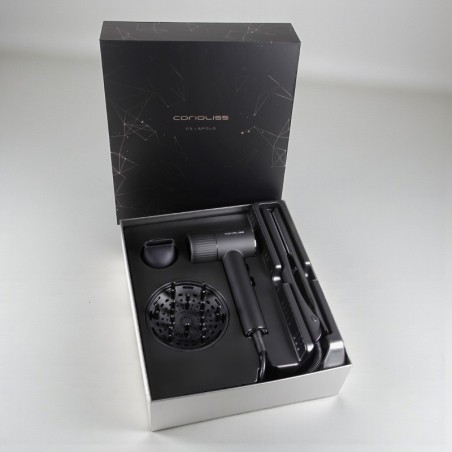Kit Corioliss Plancha C5 + Secador Apolo Black Chrome Soft -Planchas para el pelo, Tenacillas y Rizadores -Corioliss