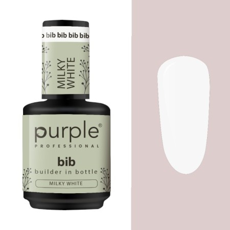 BIB Builder Gel in Milky White Bottle 15 ml -Gel and Acrylic -Purple Professional 2