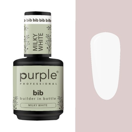 Purple Professional BIB Builder Gel in Milky White Flasche, 15 ml -Nagelmodellage und Nagelverlängerung -Purple Professional