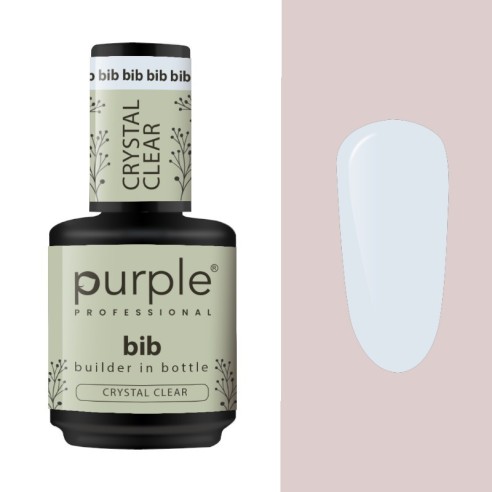 Gel construtor BIB Purple Professional em frasco Clear de 15 ml -Construção e Extensão de Unhas -Purple Professional