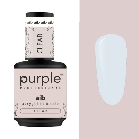 AIB Acrygel in der Flasche Klar 15 ml -Gel und Acryl -Purple Professional 2