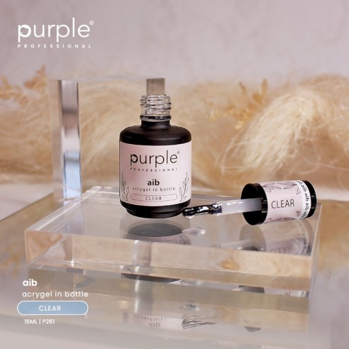 AIB Acrygel in bottle Clear 15ml -Gel e acrílico -Purple Professional