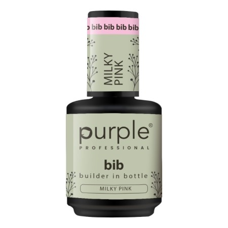 BIB Builder Gel in Milky Pink Bottle 15 ml -Gel and Acrylic -Purple Professional