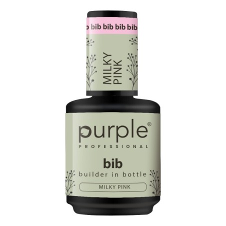 Gel modelador Purple Professional BIB em frasco Milky Pink de 15 ml -Construção e Extensão de Unhas -Purple Professional