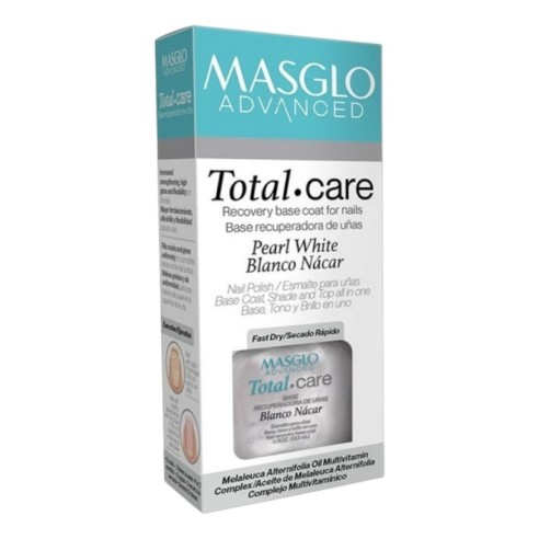 Base reparadora de unhas branca perolada -Tratamentos com removedor de esmalte -Masglo