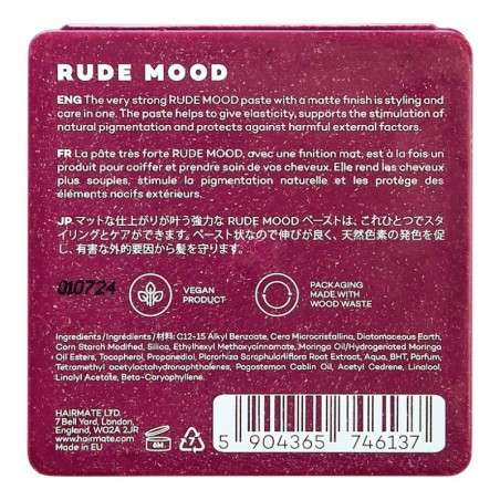 Hairmate Rude Mood Matte Paste 75 g -Wachse, Pomaden und Gele -Hairmate