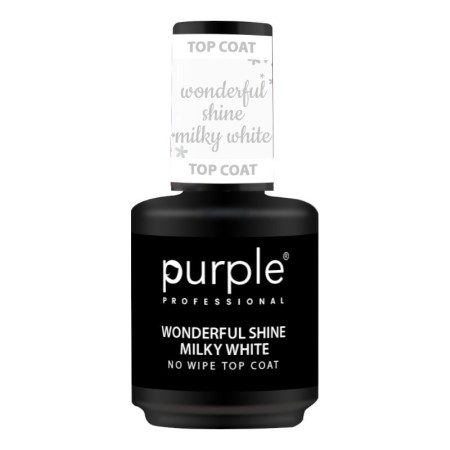 Top Coat Wonderful Shine Milky White 15 ml -Bases et couches de finition -Purple Professional