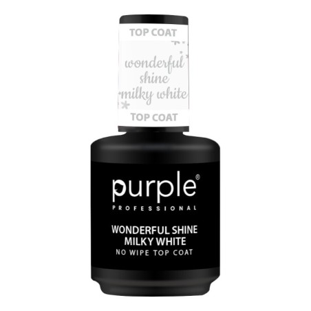 Top Coat Wonderful Shine Milky White 15 ml -Bases et couches de finition -Purple Professional