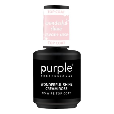 Purple Professional Top Coat Wonderful Shine Cream Rose 15ml -Top Coats -Purple Professional