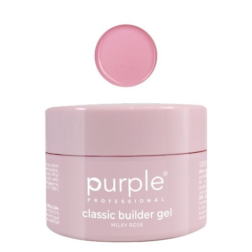 Klassisches Aufbaugel Milky Rose Purple Professional 15 g -Gel und Acryl -Purple Professional