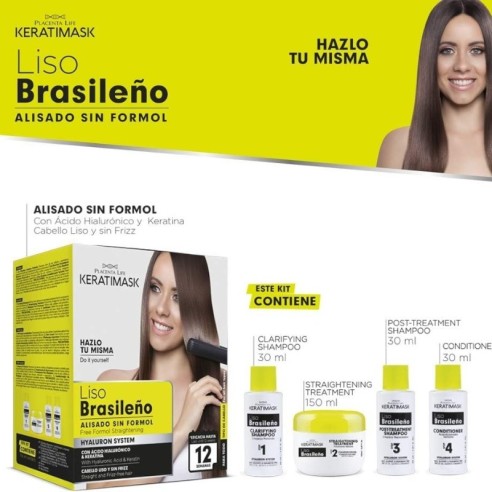 Kit de lissage brésilien sans formaldéhyde, masque à la kératine -Permanentes et lissage -