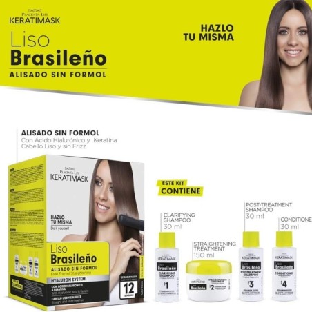 Kit Alisado Brasileño sin formol Keratinmask -Permanentes y alisados -