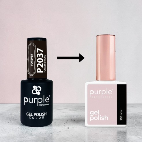 Esmalte Gel P.106 Noir -Smalto semipermanente -Purple Professional