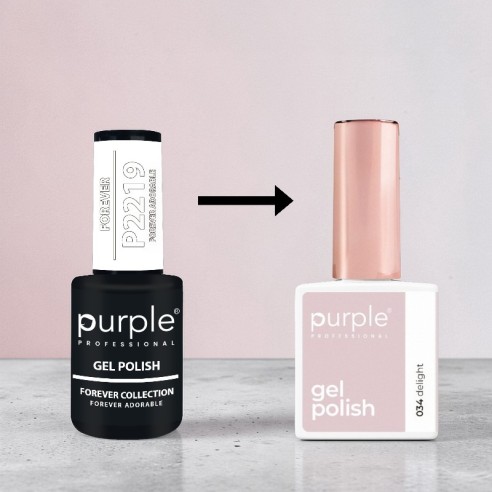Esmalte Gel P.034 Delight -Semi permanent nail polishes -Purple Professional