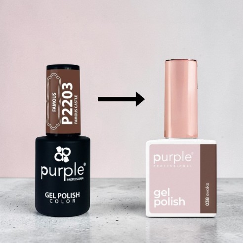 Evoke Gel Nail Polish P.038 -Semi permanent nail polishes -Purple Professional