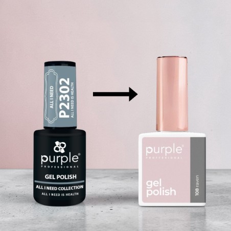 Esmalte Gel P.108 Raven -Esmalte semi permanente -Purple Professional