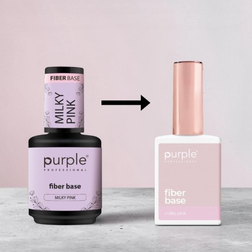 Fiber Base Purple Professional Milky Pink 15 ml -Basi e Top Coat -Purple Professional