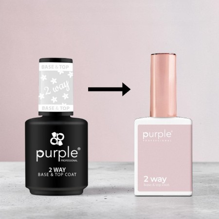 Purple Professional Gel-Nagellack Base & Top 2-in-1, 15 ml -Base Coats für Nägel -Purple Professional 2