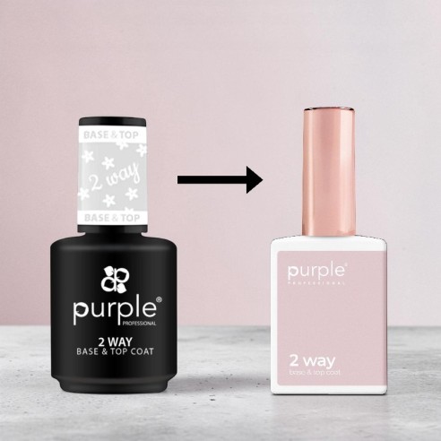 Vernis gel Purple Professional Base & Top 2Way, 15 ml -Bases et couches de finition -Purple Professional