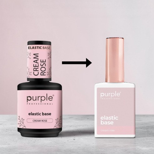 Cream Rose Elastic Base Purple Professional Rose 15 ml -Bases et couches de finition -Purple Professional