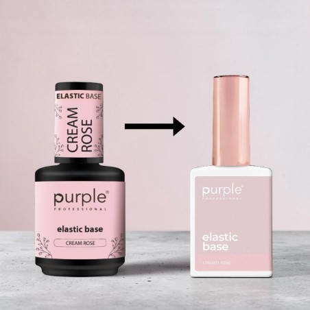 Purple Professional Elastic Base Cream Rose 15ml -Bases y Top Coats -Purple Professional