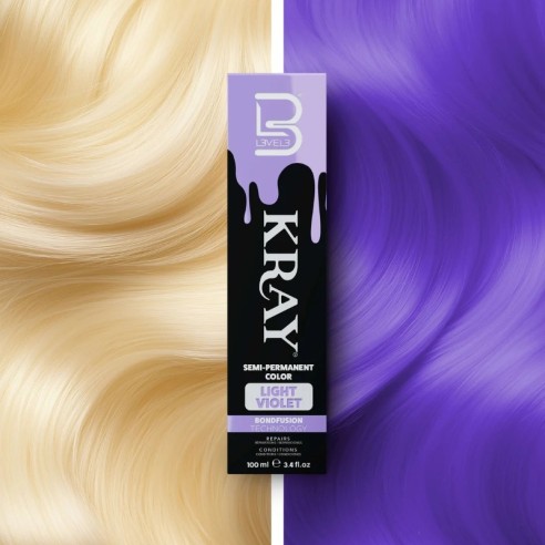 Tinta semipermanente para cabelo KRAY com aloe vera - Violeta Claro -Corantes de coloração direta -L3vel3