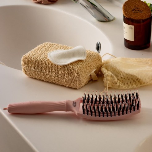Cepillo Fingerbrush Combo Medium Rosa Olivia Garden -Brosses -Olivia Garden