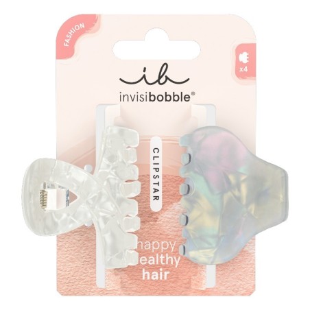 Pinces à cheveux nacrées Invisibobble Clipstar Pearly Frost (lot de 2) -Épingles à cheveux, pinces et élastiques à cheveux -I...