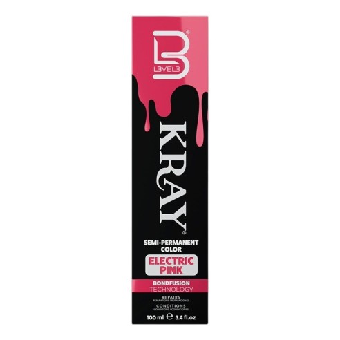 Tinta semipermanente para cabelo KRAY com aloe vera - Electric Pink -Corantes de coloração direta -L3vel3