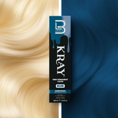 Tinta semipermanente para cabelo KRAY com aloe vera - Blue -Corantes de coloração direta -L3vel3