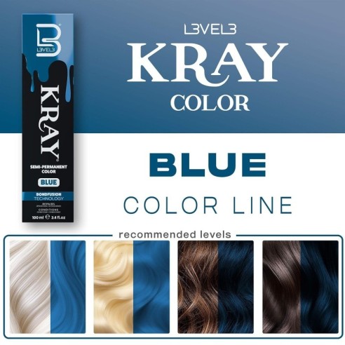 KRAY Semi-permanent hair dye with aloe vera - Blue -Direct coloring dyes -L3vel3