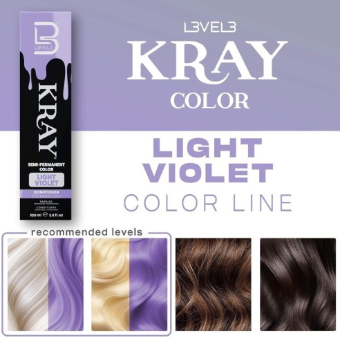 KRAY Semi-permanent hair dye with aloe vera - Light Violet -Direct coloring dyes -L3vel3