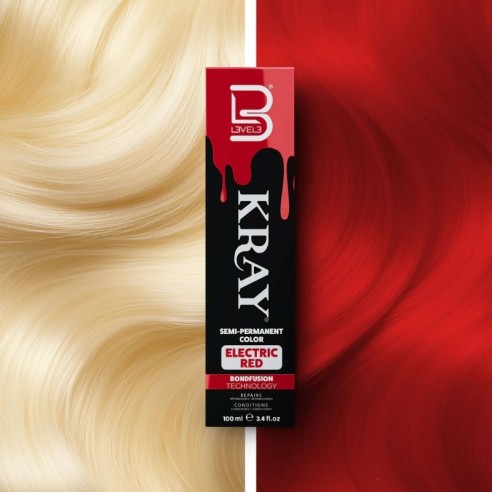 KRAY Tinte semipermanente con aloe vera - Electric Red -Tintes de coloración directa -L3vel3
