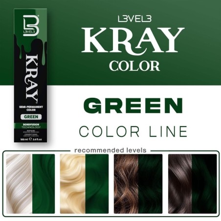 KRAY Semi-permanente Haarfarbe mit Aloe Vera – Green -Direktfärbende Farbstoffe -L3vel3