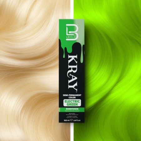 KRAY Tinte semipermanente con aloe vera - Electric Green -Tintes de coloración directa -L3vel3