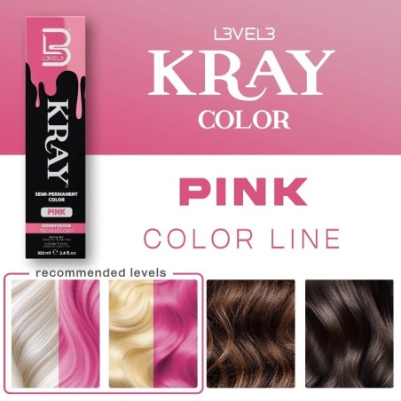 KRAY Semi-permanente Haarfarbe mit Aloe Vera – Pink -Direktfärbende Farbstoffe -L3vel3