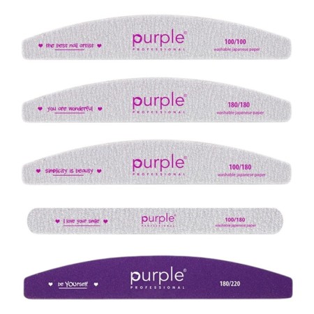Kit de limes à ongles Purple Professional Moon (10 pièces) -Accessoires Ustensiles -Purple Professional 2