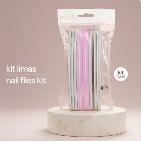 Kit di lime per manicure Purple Professional a forma di luna, 10 pezzi -Accessori per utensili -Purple Professional