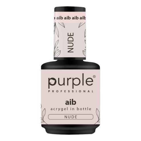 Purple Professional AIB Acrygel em Frasco Nude 15ml -Construção e Extensão de Unhas -Purple Professional
