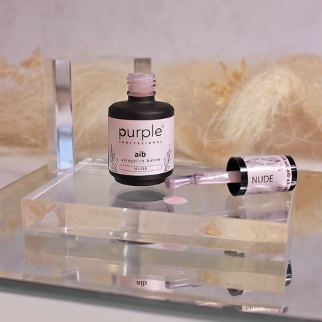 Purple Professional AIB Acrygel em Frasco Nude 15ml -Construção e Extensão de Unhas -Purple Professional