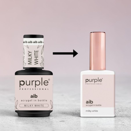 Purple Professional AIB Acrygel in bottle Milky White 15ml -Gel e acrílico -Purple Professional