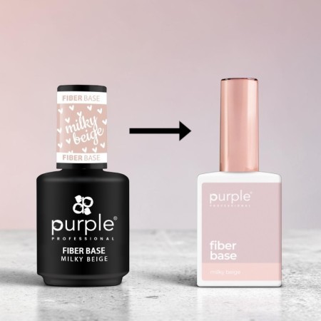 Purple Professional Fiber Base Milky Beige 15ml -Bases e Top Coats -Purple Professional 2