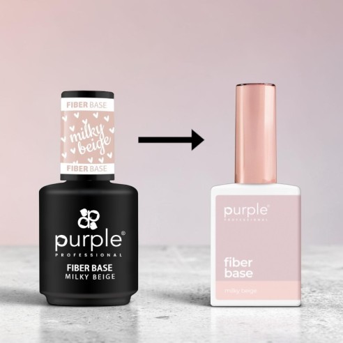 Purple Professional Fiber Base Milky Beige 15 ml -Basi e Top Coat -Purple Professional