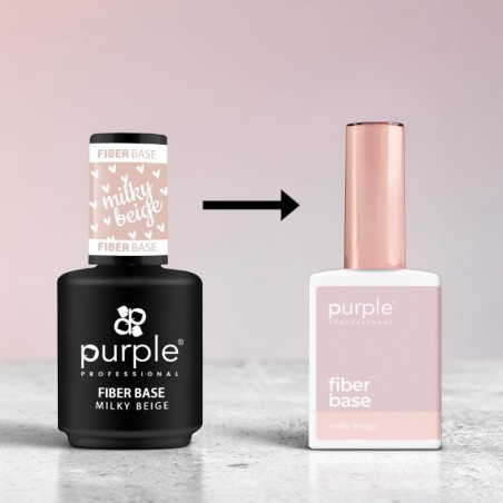 Purple Professional Fiber Base Milky Beige 15ml -Bases y Top Coats -Purple Professional