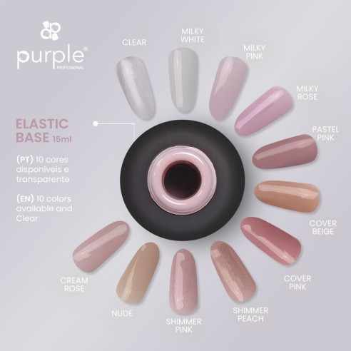 Elastic Base Purple Professional Soft Latte 15 ml -Basi e Top Coat -Purple Professional