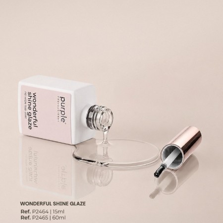 Top Coat Wonderful Shine Glaze Purple Professional 15ml -Top Coats -Purple Professional 2