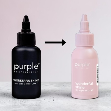 Top Coat Wonderful Shine No Wipe Purple Professional 60ml -Top Coats -Purple Professional